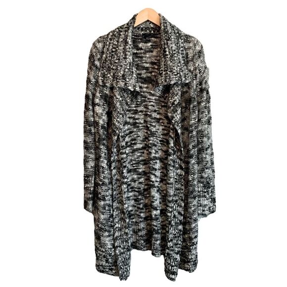 The Limited Sweaters - The Limited Gray Marbled Long Sweater Open Cardigan Size Medium